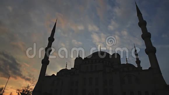 蓝色清真寺日落伊斯坦布尔土耳其视频的预览图