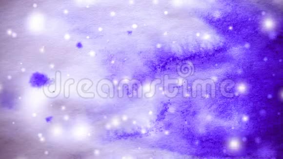 用雪花抽象冬天紫色背景视频的预览图