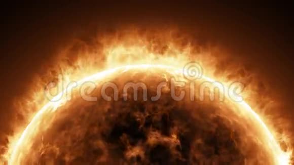 太阳表面特写显示热浪和火焰视频的预览图