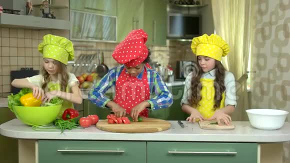 孩子们在厨房做饭视频的预览图