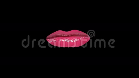 粉色漂亮的嘴唇带有阿尔法通道视频的预览图