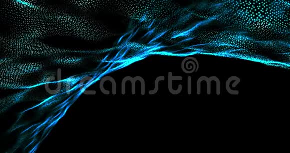 表面波粒子模式循环动画4k背景视频在蓝色和白色视频的预览图