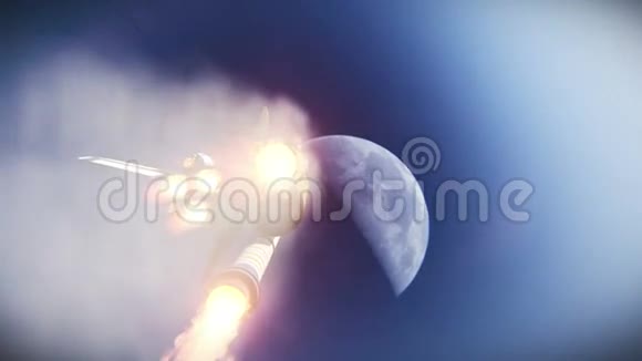 太空飞船向月球和太空拍摄视频的预览图
