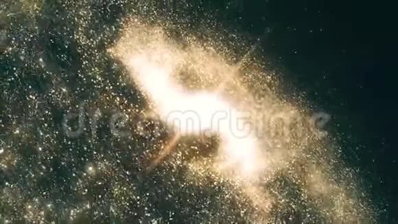 旋转螺旋星系深空间探索宇宙中有恒星和星云的星系的动画视频的预览图
