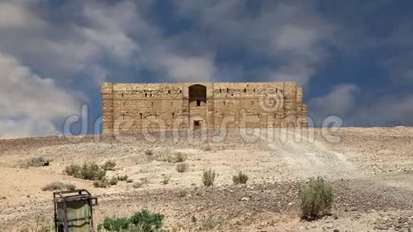 QasrKharanaKharanah或Harrana约旦东部100A公里的A安曼沙漠城堡视频的预览图