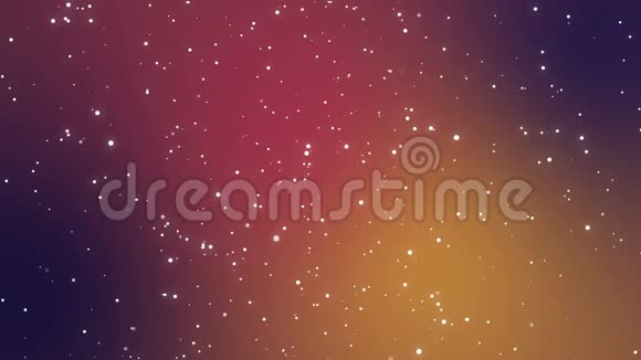 粉色橙色蓝色渐变背景下带有光粒子的银河动画视频的预览图