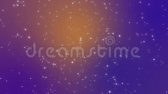 带有浅粒子的银河动画背景为紫色橙色渐变视频的预览图