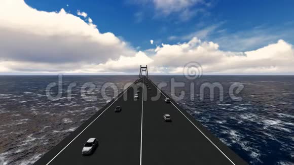 在桥上飞翔大海巨浪视频的预览图