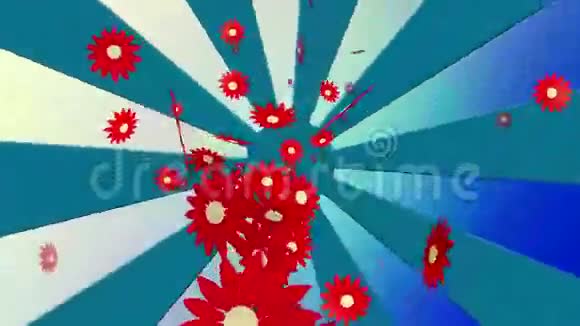 阳光下飞舞的红花视频的预览图