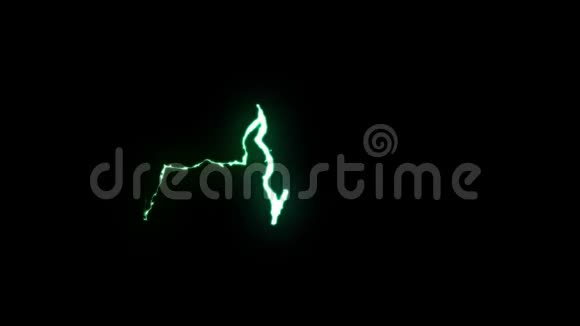 绿色闪电心脏脉冲无缝循环动画背景新品质独特自然光效果视频片段视频的预览图