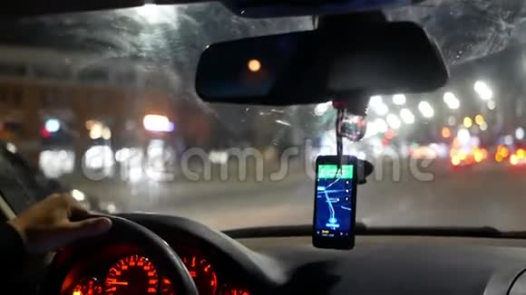 车出租车城市夜灯视频的预览图