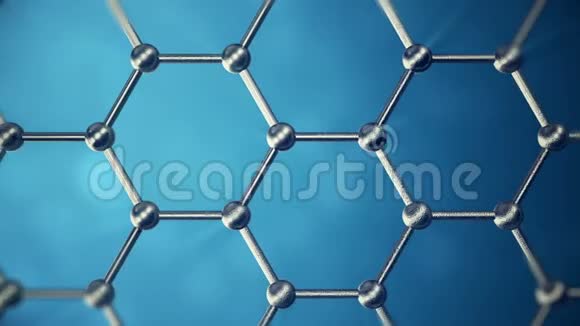 石墨烯原子纳米结构可循环动画蜂窝状的纳米管纳米技术和科学概念视频的预览图