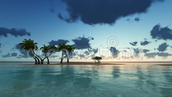 令人惊叹的日落在热带海滩上视频的预览图