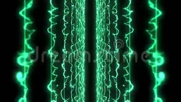 黑色背景的彩色激光束隧道美丽的光线雷光循环动画视频的预览图