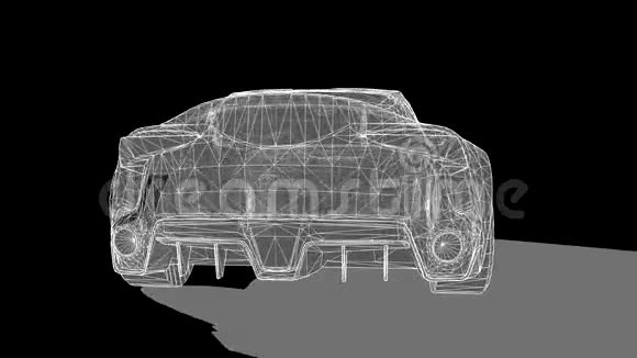 未来概念车的多边形网格模型视频的预览图