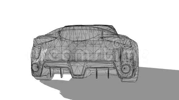 未来概念车的多边形网格模型视频的预览图