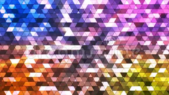 广播闪烁方形高科技三角形多种颜色抽象可循环4K视频的预览图