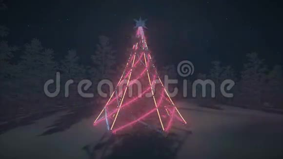 圣诞树上的动画手电筒视频的预览图
