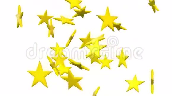 金色的星星在白色上旋转视频的预览图