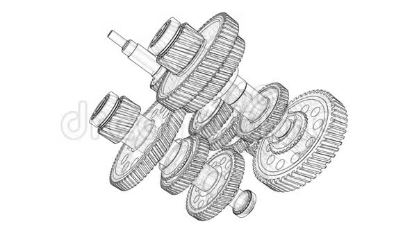 概述变速箱的概念3D插图视频视频的预览图