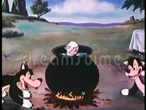 狼的卡通片煮羊肉视频的预览图