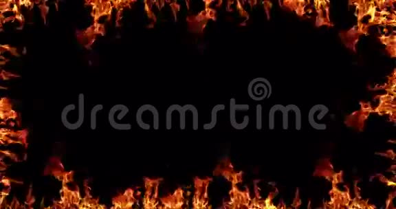 在黑色背景下燃烧真实火焰的框架视频的预览图