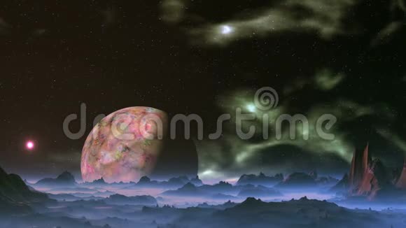 外星球和漂浮星云视频的预览图