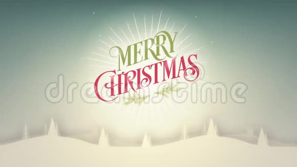 带着白雪和树木的圣诞背景快乐视频的预览图