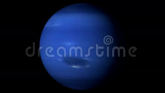 海王星在一个坚实的黑色背景上旋转可循环使用视频的预览图