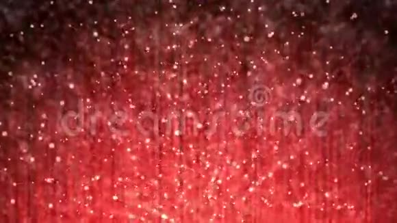 节日体积光线与闪光粒子波克环动画抽象CG运动红色背景视频的预览图