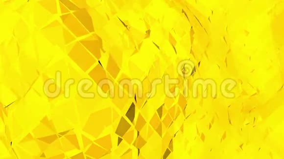 黄色低聚背景振荡抽象低聚表面作为景观或分子结构的时尚低视频的预览图