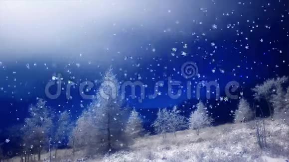 圣诞节背景雪花飘落圣诞节背景模糊新年快乐视频的预览图