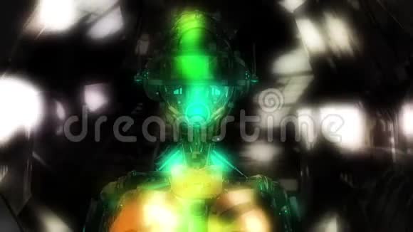 3D动画的一个Cyborg头视频的预览图