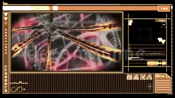 医学数字界面显示神经元通过神经系统运动视频的预览图