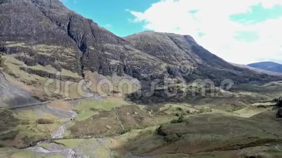 格伦科高地苏格兰空中摄影徒步旅行和全景视频的预览图