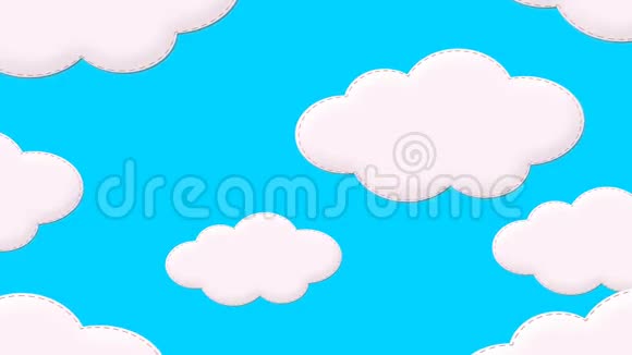 蓝天上有趣的蓬松云视频的预览图