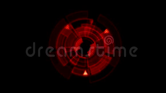 接口数据装载机红色发光圆形与光雷和阿尔法通道视频的预览图