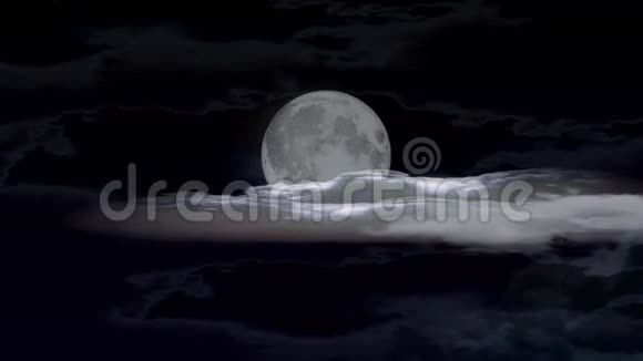 满月在云层中漂浮动画在后效视频的预览图