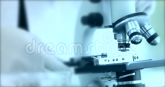 科学家在实验室里调整显微镜视频的预览图