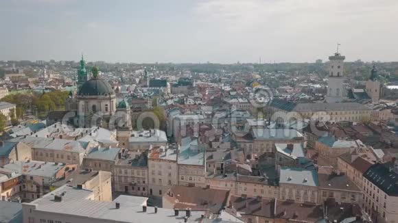 空中城市利沃夫乌克兰欧洲城市市的热门区域多米尼加共和国视频的预览图