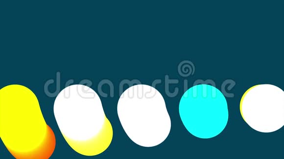 抽象彩色圆圈背景三维渲染动画背景无缝环彩色小球动画视频的预览图