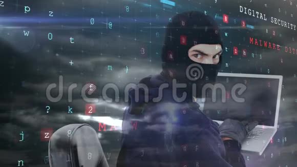黑客入侵笔记本电脑的数字动画视频的预览图