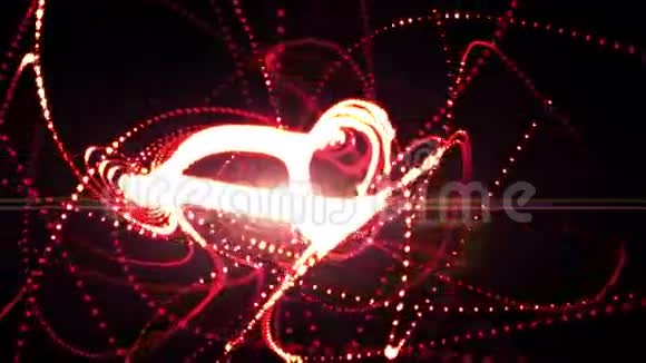 抽象运动红色背景闪光火花粒子无缝环视频的预览图