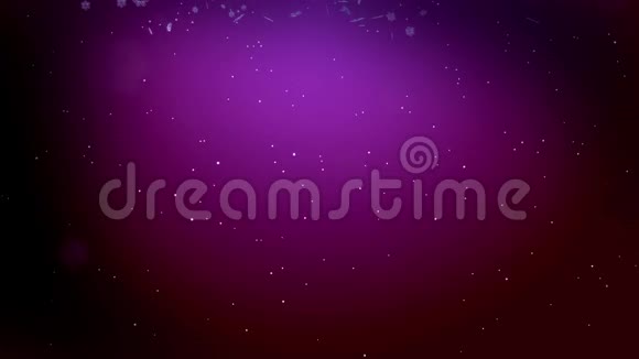 美丽的3D雪花在空气中缓慢地漂浮并在紫色的背景上发光作为圣诞动画使用新视频的预览图