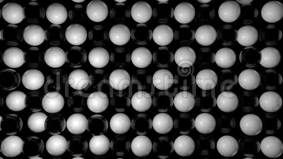 黑色和白色球体的抽象背景视频的预览图