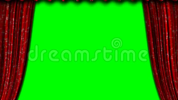 窗帘打开和关闭与绿色屏幕加上阿尔法卢马马特视频的预览图