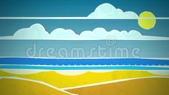 阳光海滩场景循环视频的预览图
