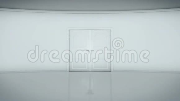 4K门打开白色背景阿尔法哑光视频的预览图