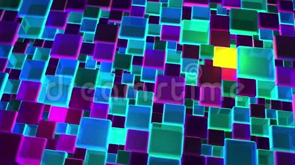 霓虹灯彩色立方体背景4k视频的预览图