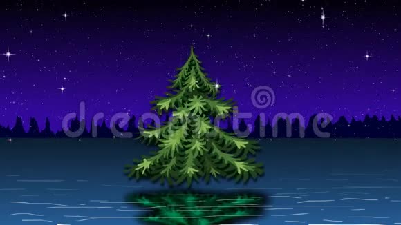 跳舞的圣诞树2D电脑动画视频的预览图